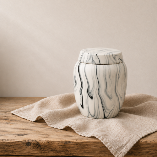 Keramische kleine urn Elara voor een deel van de as
