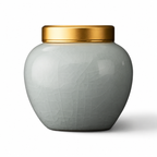Mini-urn Elina van keramiek met gouden deksel, 200 ml