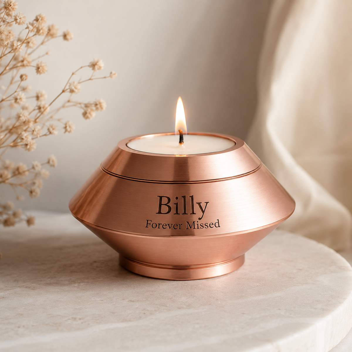 Mini-urn Liora met waxinelicht – 4 kleuren – 70 ml