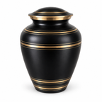 Urn Elite van messing, zwart met gouden lijnen, 3,5 liter