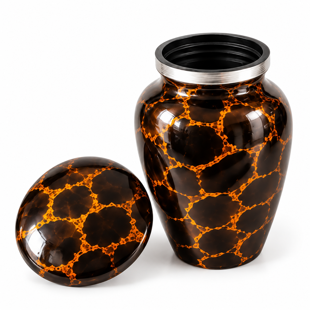 Urn Ambre met craquelé, handgemaakt van aluminium