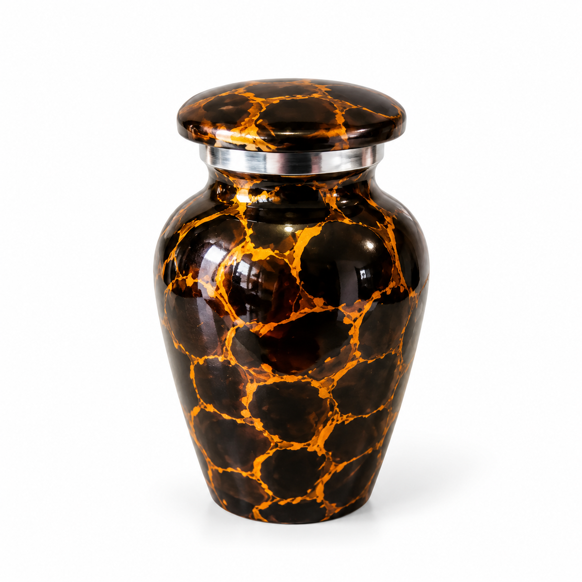 Urn van urnenset Ambre, zwartbruin met amber