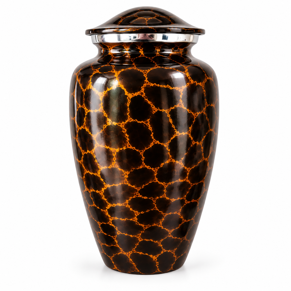 Glanzende urn Ambre met craquelépatroon