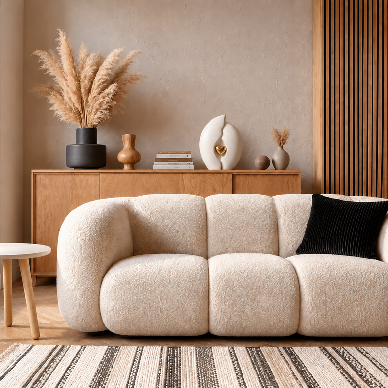 Urn Vida wit met gouden hart in een licht interieur