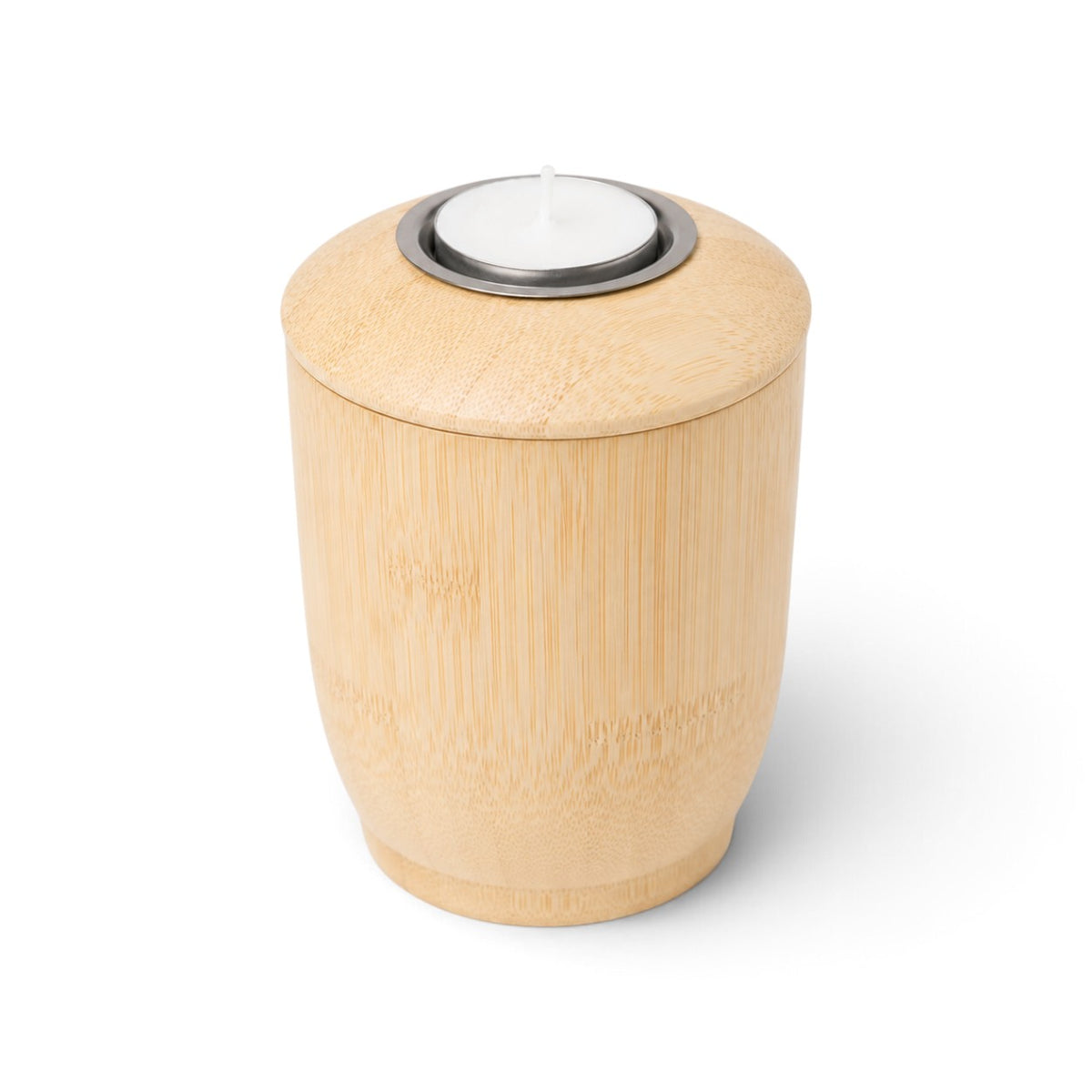 Kleine urn Kaya met waxinelicht – bamboe – 500 ml
