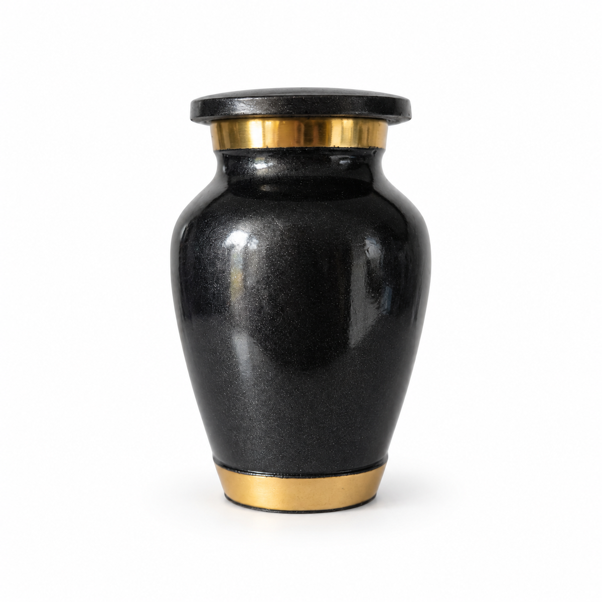 Urnenset Noir van aluminium, zwart met goud