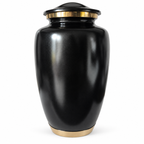 Handgemaakte urnenset Noir met mini-urn en hartje