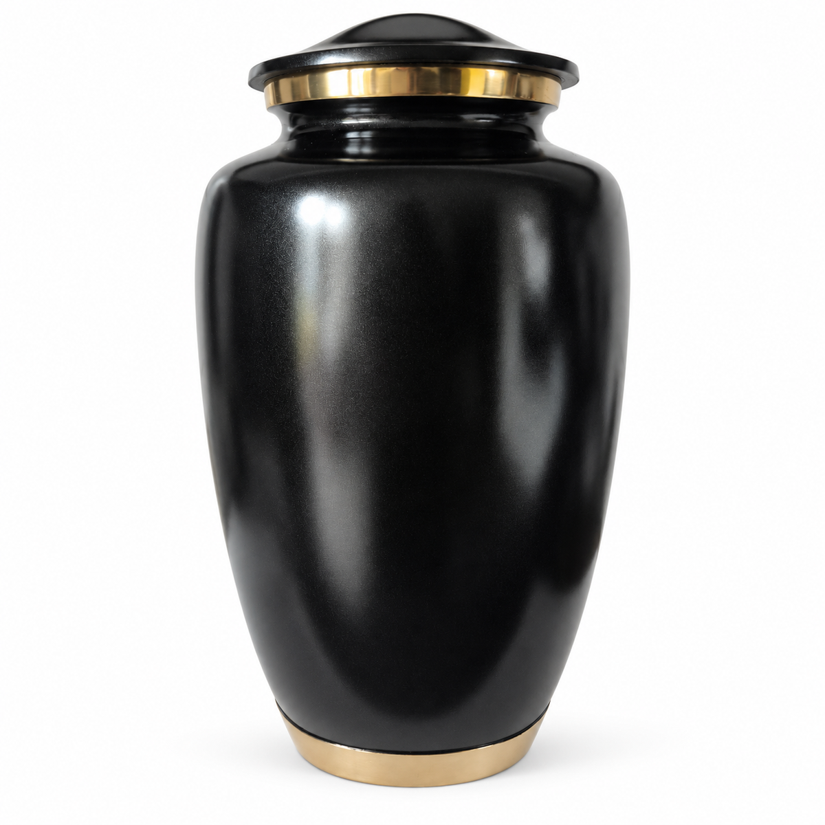Handgemaakte urnenset Noir met mini-urn en hartje