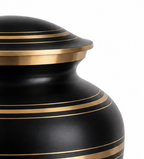 Messing urn Elite zwart met gouden lijnen, Hemelhof