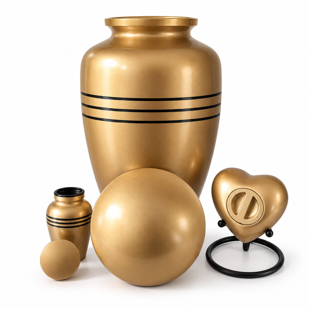 Urnenset Trésor goud met zwart, 3,5 liter