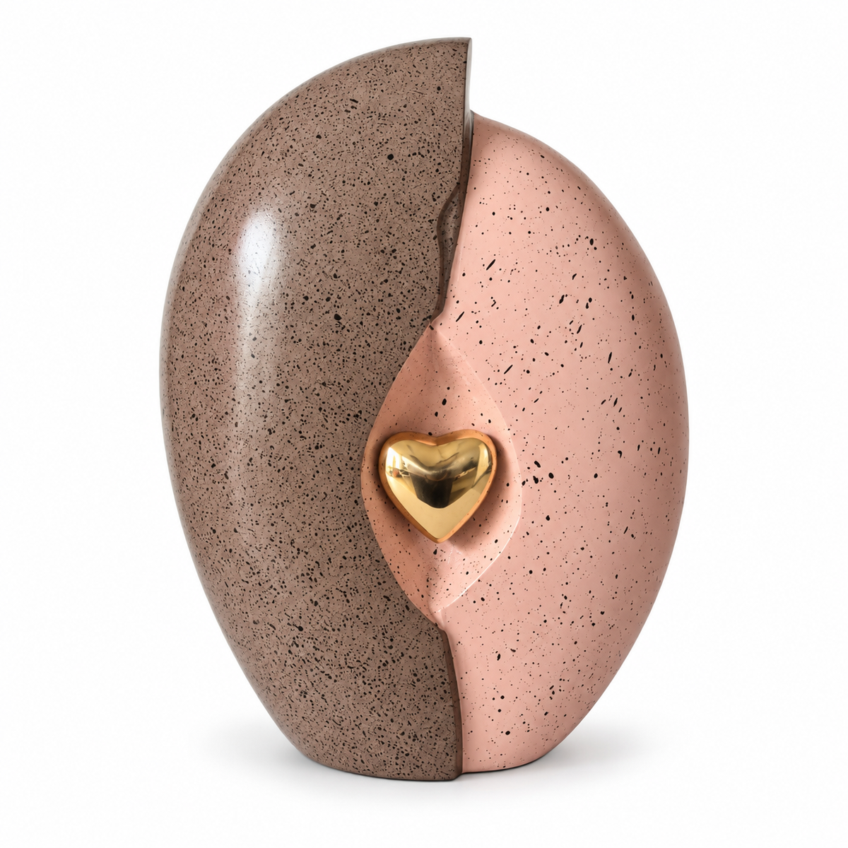 Urn Vida taupe en roze met gouden hart, 3 liter