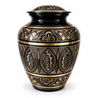 Urn Noblesse van messing, zwart met gouden vlinders, 3,5 liter
