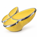 Metalen urn Vlinder, geel met zilver