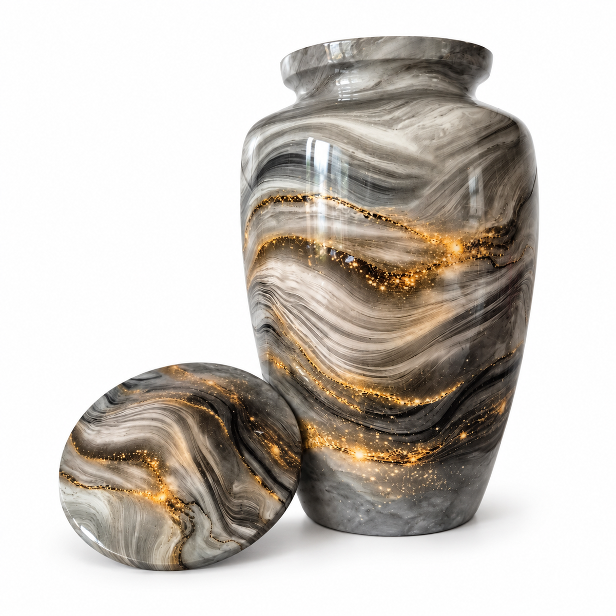 Urn Aurora grijsgroen met goud, Hemelhof