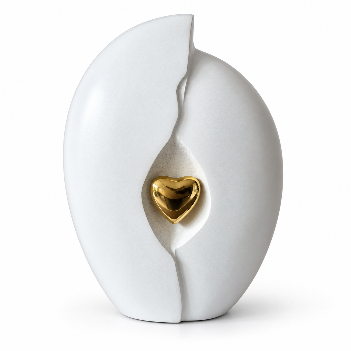Urn Vida wit met gouden hart, 3 liter