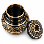 Urn Noblesse met schroefdeksel, messing in zwart en goud