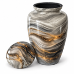 Metalen urn Aurora met gemarmerde afwerking