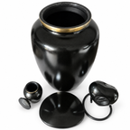 Urnenset Noir zwart met goud, 3,5 liter
